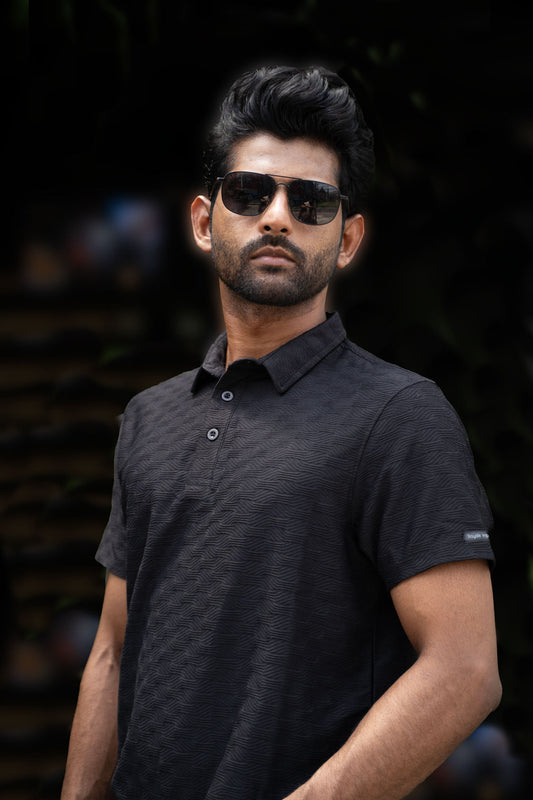 Monarch Black Polo Tshirt For Men
